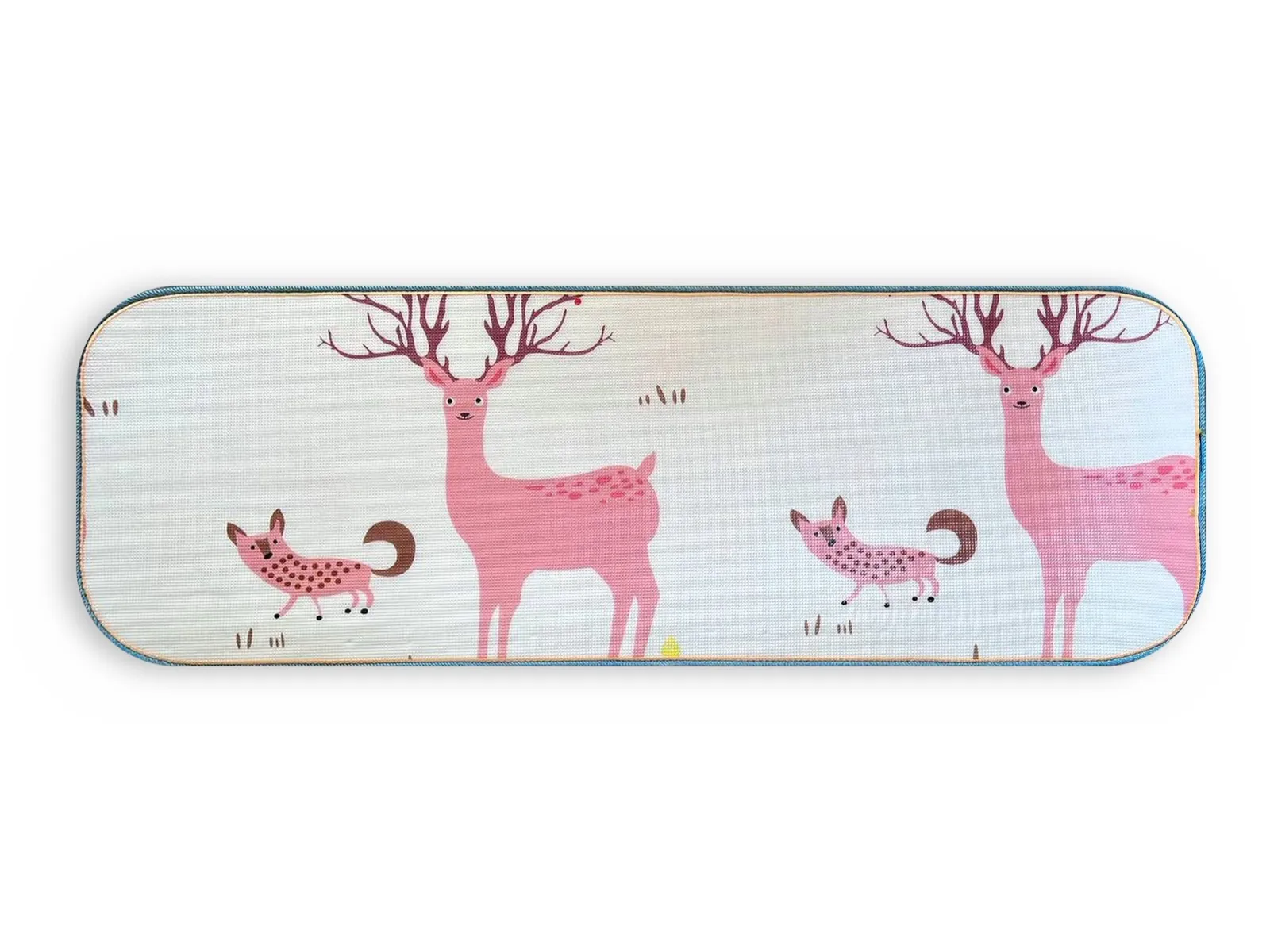 “Forest Deer” mat, front side: deer and fox cubs