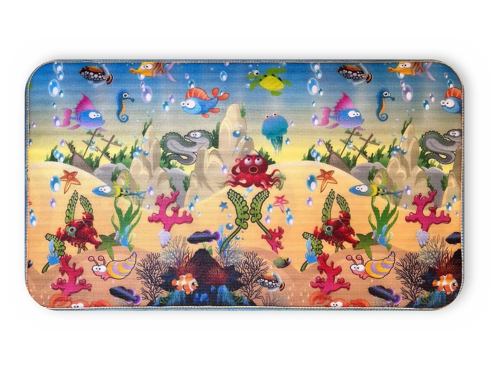 “Underwater World” mat, front side: fish, corals and the seabed