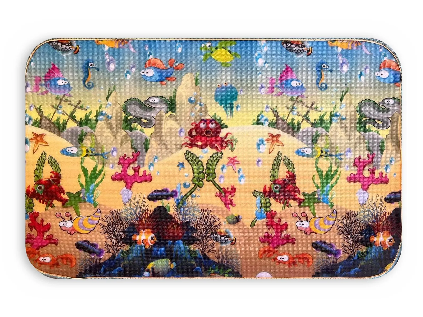 “Coral Reef” mat, front side: corals and sea creatures