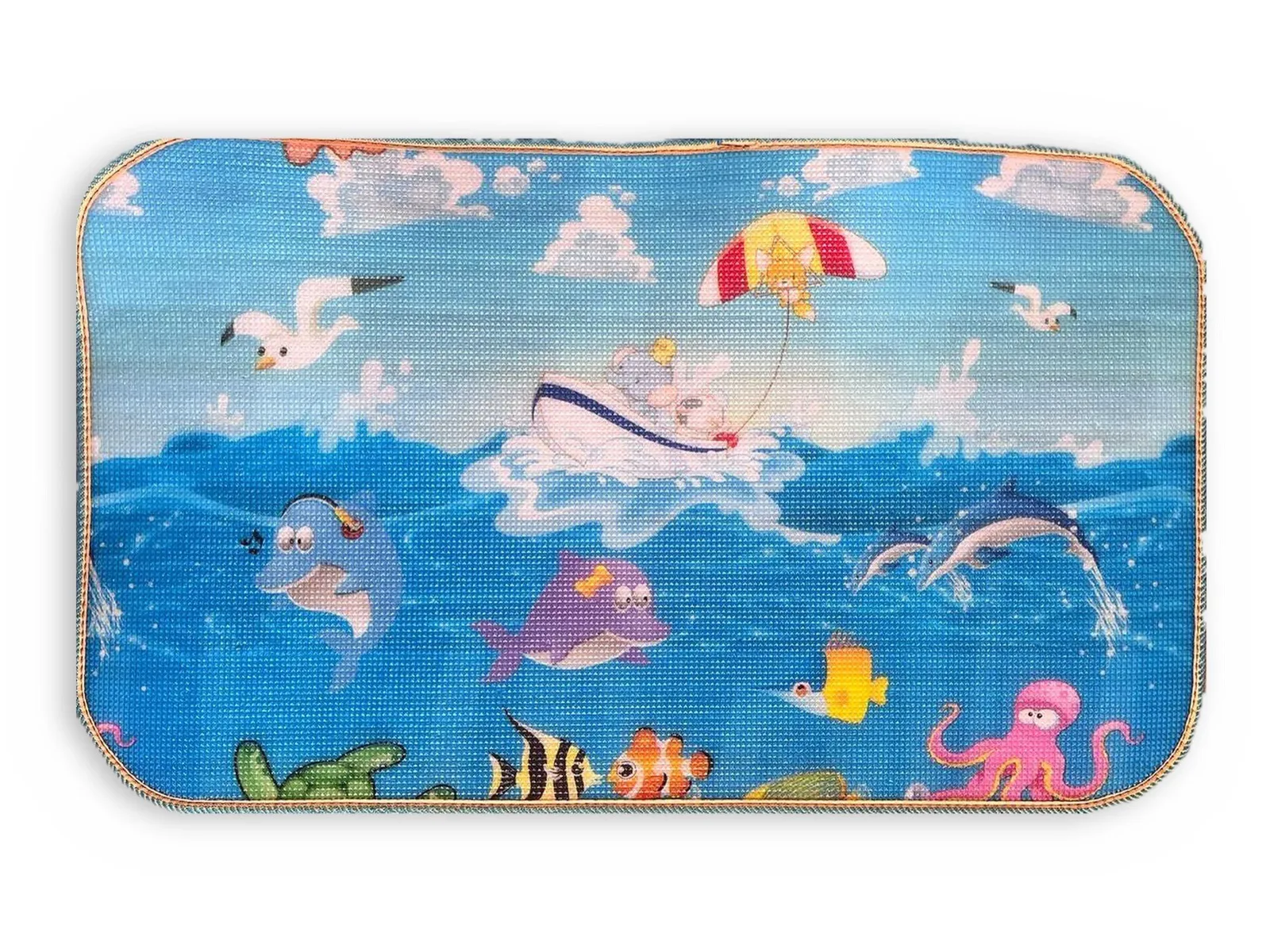 “Elephant Family” mat, back side: sea adventure